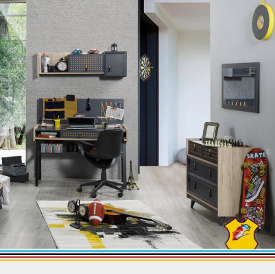 Youth Room Chest of drawers with Mirror Luxury Console Chests of drawers Furniture Blue