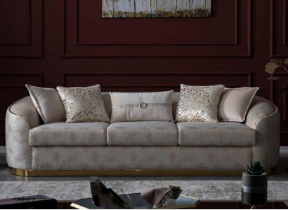 Luxury Couch Oval Three Seater Hotel Reception Furnishings Furniture 247cm