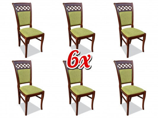 Dining room Chairs Wood Design Armchair Upholstery Set 6x Chairs Chair Textile Groups