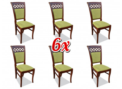 Dining room Chairs Wood Design Armchair Upholstery Set 6x Chairs Chair Textile Groups