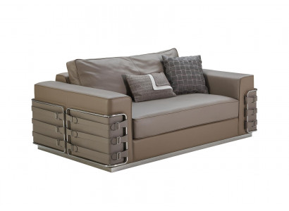 Sofa Leather Brown Luxury Creative Furniture 2 Seater Living room Modern Design Couches