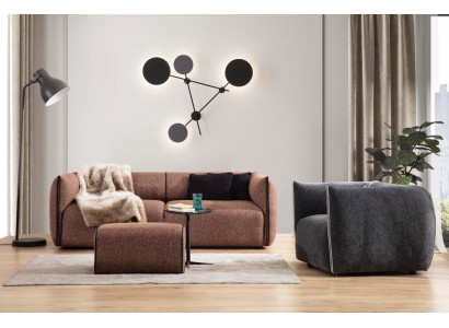 Luxury Couch 4+1 Furniture Sofa Couches Sofa set 2 pieces. Sofa set brown