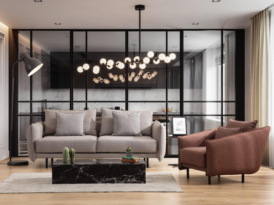 Three-Seater Couch Sofa Furniture Furnishings Couches Sofas Upholstery gray new