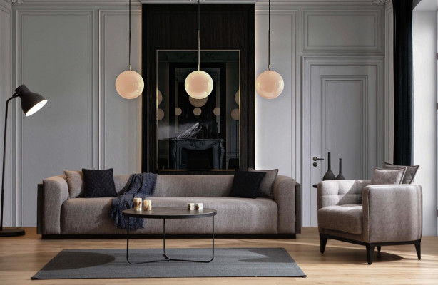 Living room Sofa 4 Seater Design Upholstery Couch Modern Luxury new Brown