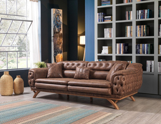 Sofa set 3+3+1 Seater Furniture Set Design Sofas Imitation leather Chesterfield