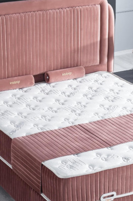 Bedroom Set Pink Metal Bed Style 2x Bedside tables Modern new 3pcs.