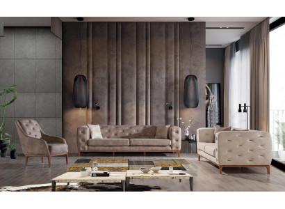 Chesterfield Design Sofa Upholstery Couches Modern Sofa set 3+3+1 Set
