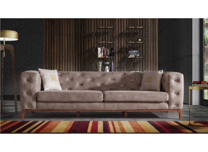 Sofa Couch 3 Seat Upholstery Living room Couches Designer Furniture Taupe Luxury