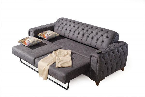 Three Seater Sofa 3 Seater Sofas Armchair Fabric Couch Furniture Textile Color Gray