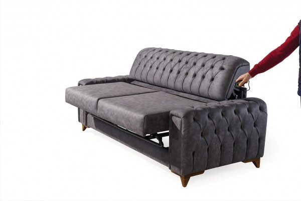 Three Seater Sofa 3 Seater Sofas Armchair Fabric Couch Furniture Textile Color Gray