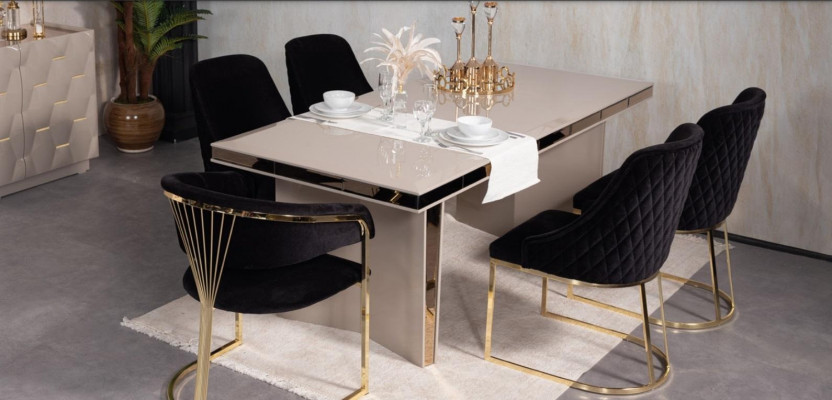 Dining table Wood Dining tables Tables Table Design Gold Luxury Dining room Furniture Designer