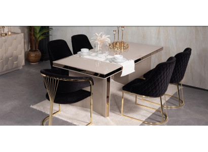 Dining table Wood Dining tables Tables Table Design Gold Luxury Dining room Furniture Designer