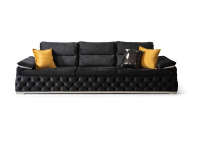 Three Seater Couch Design Sofa Modern 4 Seat Sofas Room Furniture Black Upholstery