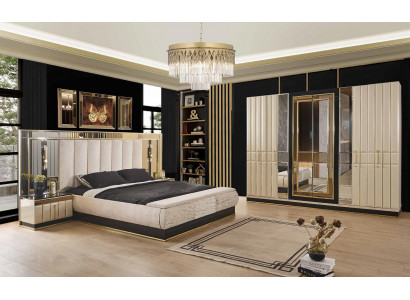 Bed Bedside table Wardrobe 4 pcs Bedroom Set Design Modern