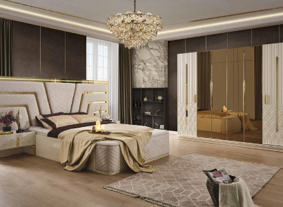 Bedroom Bed Design Beds Bedside tables Wardrobe 4-piece set