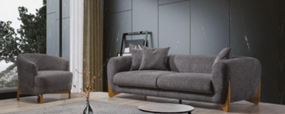 Living room Armchair Italian style Sofa set 3 Seater Classic new 2pcs.
