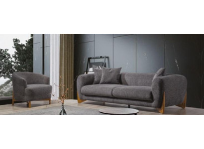 Living room Armchair Italian style Sofa set 3 Seater Classic new 2pcs.