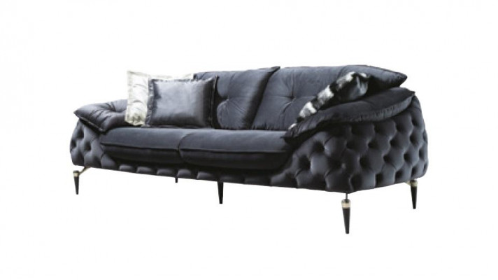 Couch Chesterfield with Wood Textile Sofa set 331 Seat Set Upholstery