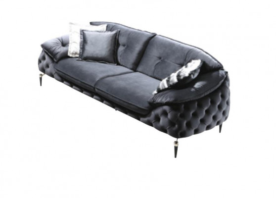 Couch Chesterfield with Wood Textile Sofa set 331 Seat Set Upholstery