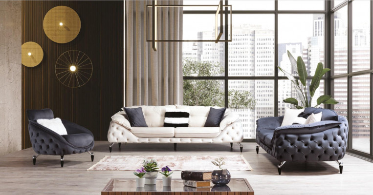 Chesterfield Armchair 1 Seater Black Living room luxury design