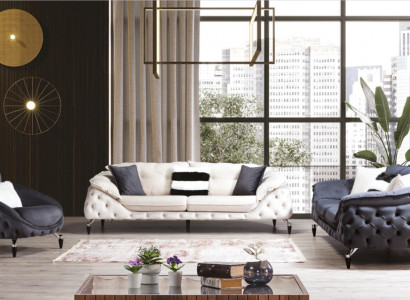 Chesterfield Armchair 1 Seater Black Living room luxury design