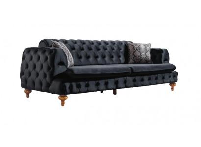 Luxury Chesterfield Couch Three Seater Black Couches Furnishings