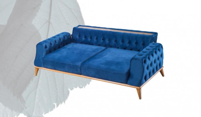 Sofa 3 Seater Blue Living room Classic Chesterfield Elegant style