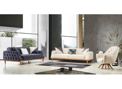 Armchair Beige 1 Seater Living room Classic Design Chesterfield