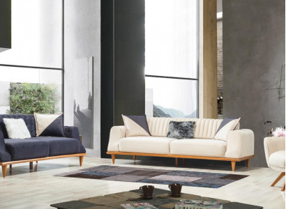 Armchair Beige 1 Seater Living room Classic Design Chesterfield