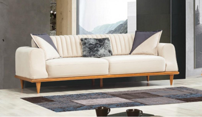 Sofa 3 Seater Beige Living room Elegant design Chesterfield Italian style