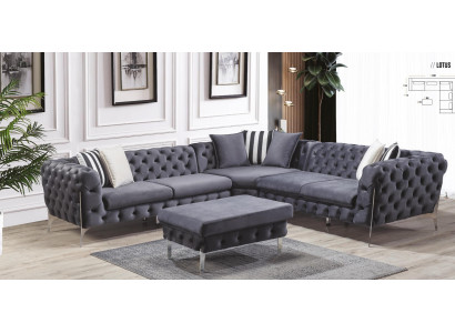 Stool Blue Living room Chesterfield Elegant furniture Italian style