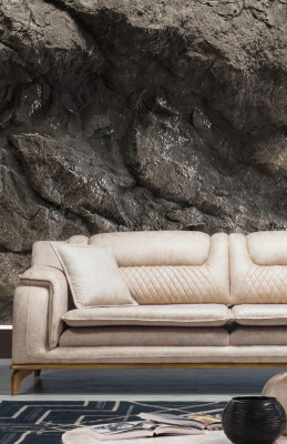 Sofa Beige 3 Seater Living room Classic Design Chesterfield Elegant Style new