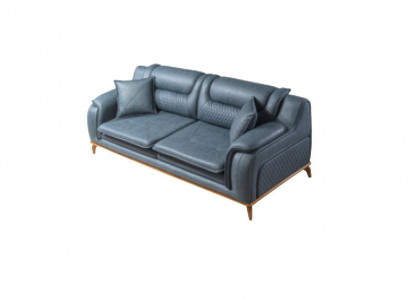 Sofa Blue 3 Seater Living room Couch Design Chesterfield Italian Style Furniture