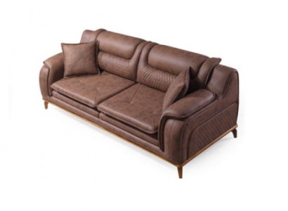 Sofa Brown 3 Seater Living room Classic Design Luxury Italian Style 3 Seater