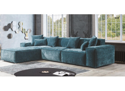Corner sofa Blue Living room Elegant living corner Design Furniture Corner suite