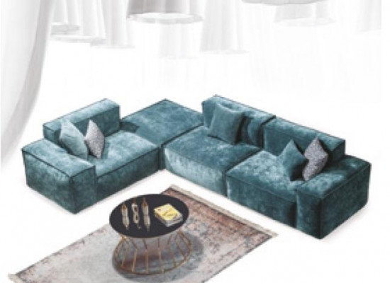 Corner sofa L-shape Blue e Living landscape Design Couches Furniture Sofa Couch