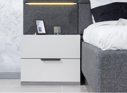 Luxury Bedside table Alt White 2x Bedside tables Set Wood Console 61x45x52cm