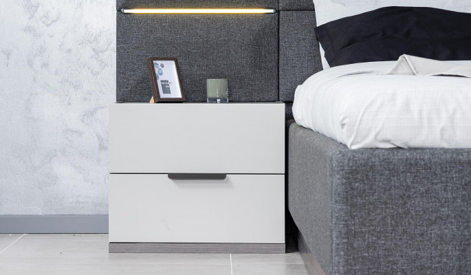 Gray Bedroom Set Complete Furniture Bed Wardrobe Bedside tables Furniture 5pcs Wood