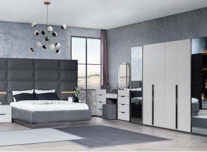 Complete Bedroom Furniture Set Bed 2x Bedside table Dressing table Mirror 5pcs new