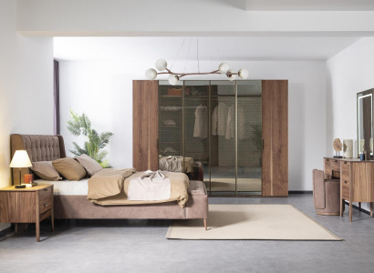 xxl Wardrobe High brown Bedroom Cabinets glass cabinet Wood modern new