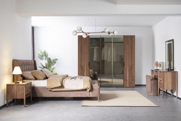 xxl Wardrobe High brown Bedroom Cabinets glass cabinet Wood modern new