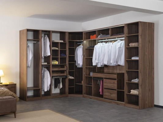 Walk-in Wardrobe Glass Cabinet Transparent Doors Wardrobe Corner Cabinet new