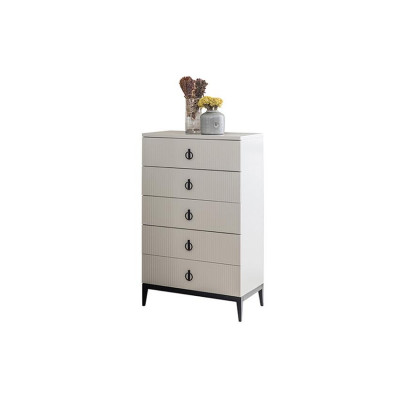 Light gray Bedroom Set Complete Furniture Bed Wardrobe Bedside tables 7 pieces