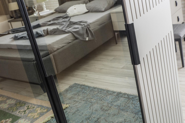 Loft Wardrobe Luxury Bedroom Wood Wardrobe Glass Cabinet Furniture Design