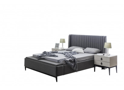 Bed Design Double bed Beds Upholstery Bedroom Furniture Hotel Bed Frame Grey