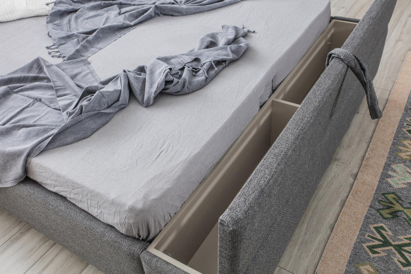 Bed Design Double bed Beds Upholstery Bedroom Furniture Hotel Bed Frame Grey