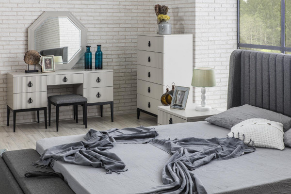 Dressing table with Mirror Gray Bedroom Design Konsol Stool new