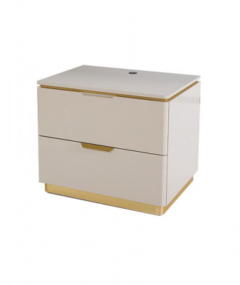 Bedroom Consoles Bedside table Set 2x Bedside tables Luxury Hotel Furniture Beige new