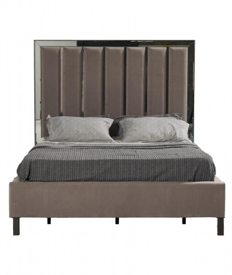 Beds Design Bed Upholstery Bedroom Hotel Design Double bed Metal Taupe new