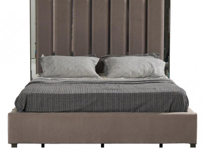Beds Design Bed Upholstery Bedroom Hotel Design Double bed Metal Taupe new
